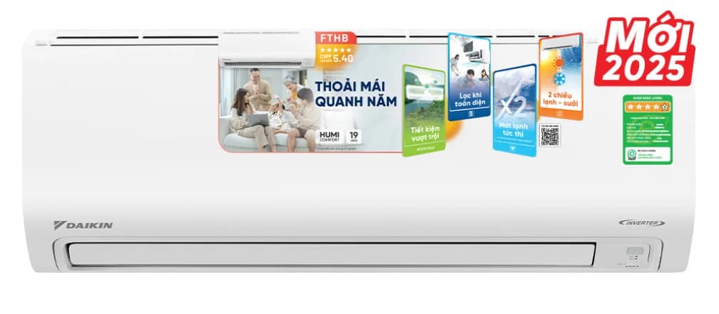 Máy lạnh treo tường Daikin 2HP - một chiều Inverter (FTKB50ZVMV / RKB50ZVMV) - Daikin - Điện máy ELC
