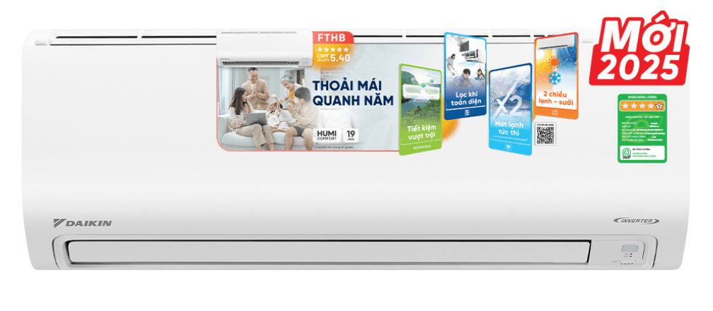 Máy lạnh treo tường Daikin 2.5HP - một chiều Inverter 1