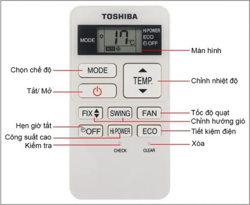 tìm hiểu Hướng dẫn cách sử dụng remote máy lạnh Toshiba chi tiết