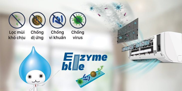 Công nghệ lọc bụi khử khuẩn trên máy lạnh Daikin - Lọc Enzyme blue