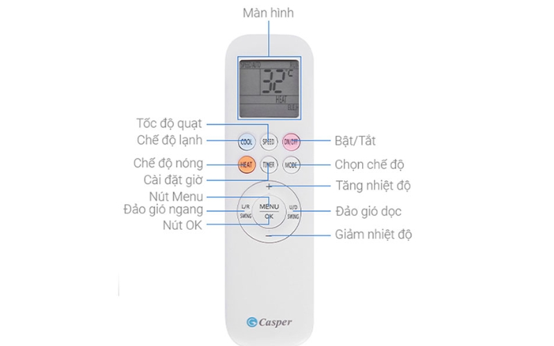 Cách reset remote máy lạnh Casper