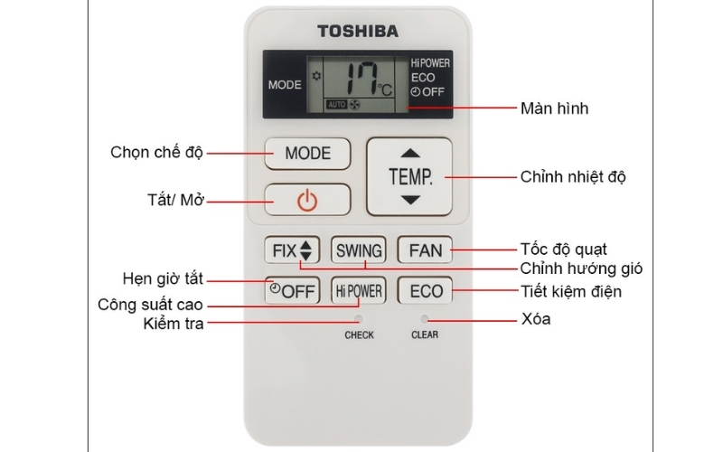 Cách reset remote máy lạnh Toshiba