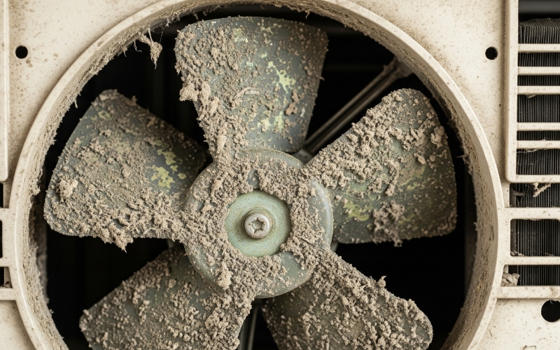 Quạt dàn lạnh bị bẩn, yếu hoặc hỏng